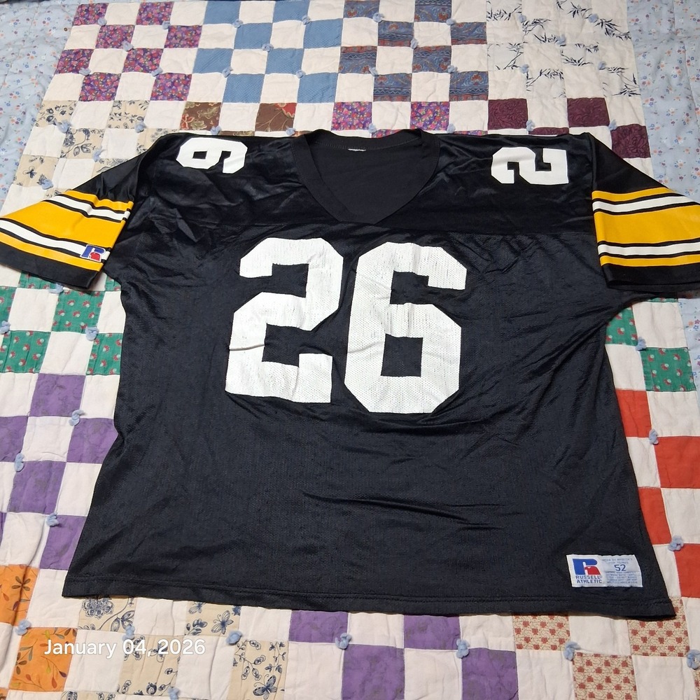 Vintage Russell Athletic Rod Woodson Steelers Jersey Size‎ 52 Black Yellow XL